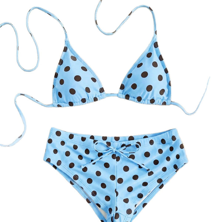 Women Stylish Polka Dot Bikini with Adjustable Bottom StylebySassy