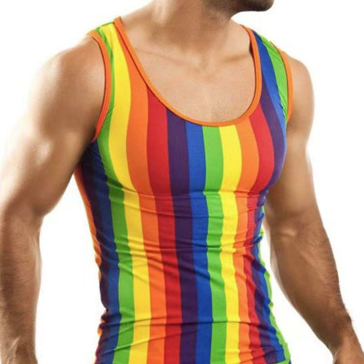 Men's figure-hugging round-neck tank top made of stretch jersey with a body-hugging fit StylebySassy