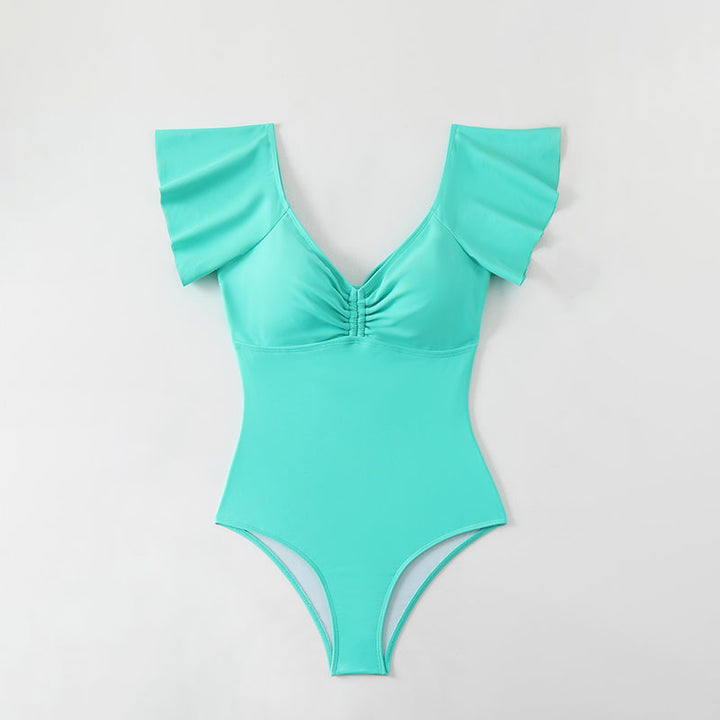 Ladies elegant one-piece swimsuit with ruffles StylebySassy
