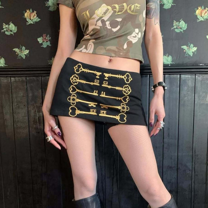 Women's mini skirt with unique key design StylebySassy