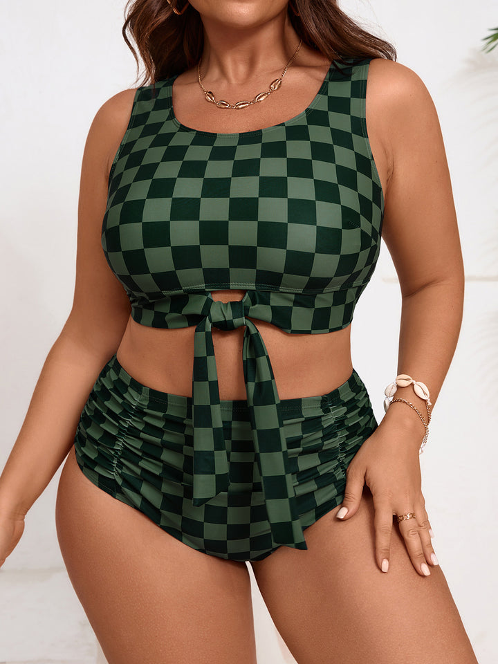Ladies Cropped Swim Top with High-Cut Bottom StylebySassy