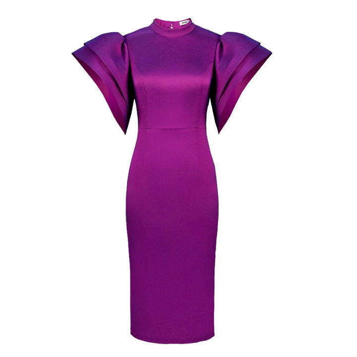 Ladies Elegant Dress with Voluminous Puff Sleeves StylebySassy