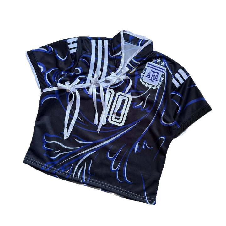 Ladies sporty cropped football jersey StylebySassy