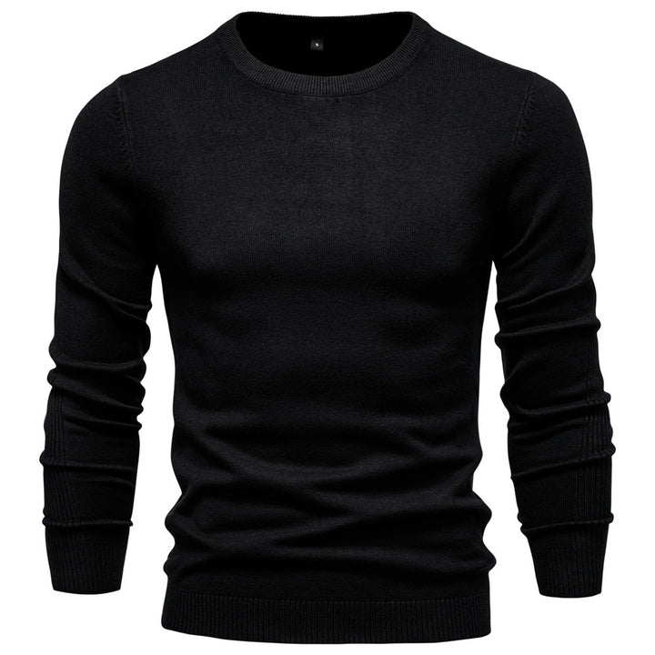 Men's nano minimalist round neck fine knit with flat shoulder seam and ribbed cuffs StylebySassy