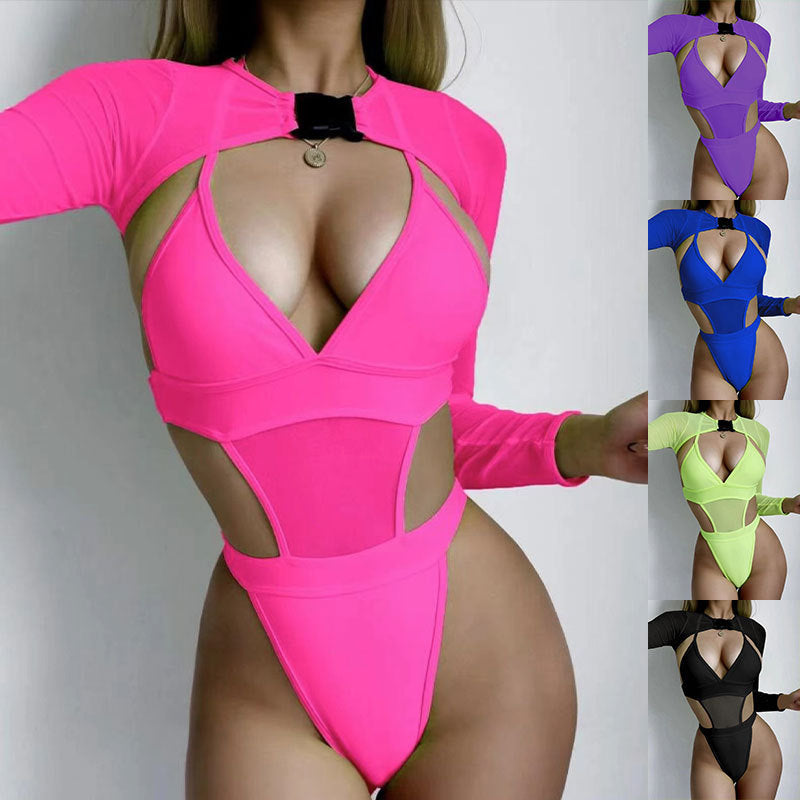 Women One-Piece Swimsuit with Sporty Design StylebySassy