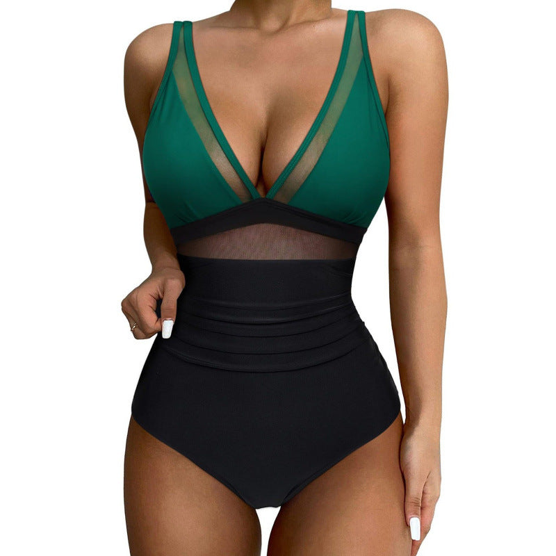 Women High-Cut Swimsuit with Fashionable Cut-Out StylebySassy