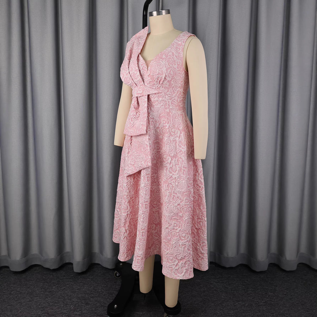 Women High-Quality Evening Dress with Romantic Flower Applications StylebySassy