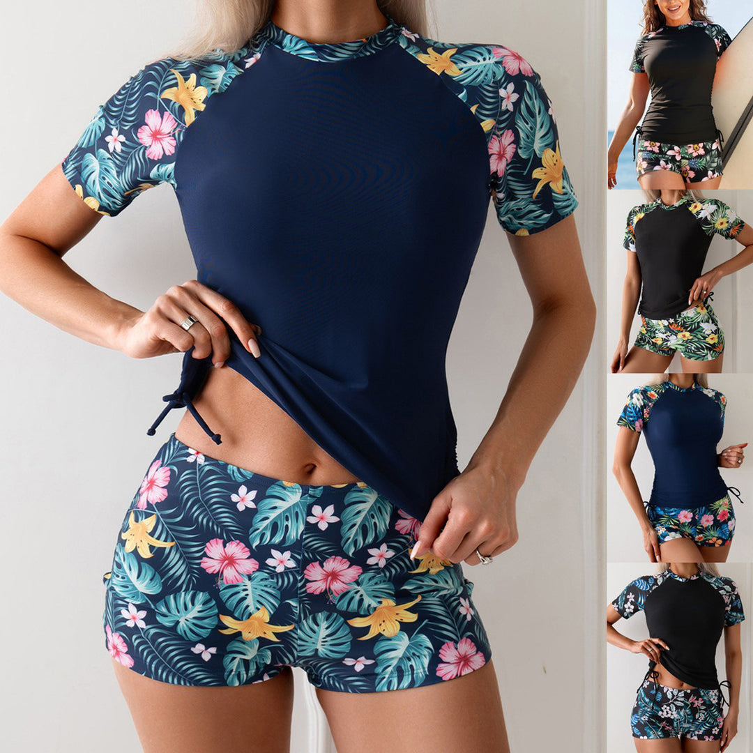 Ladies Surf and Sports Suit with Floral Accents StylebySassy