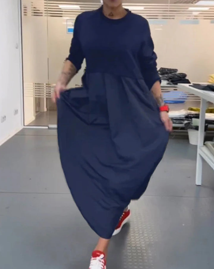 Women's nan oversized maxi dress with deep yoke and side pockets StylebySassy