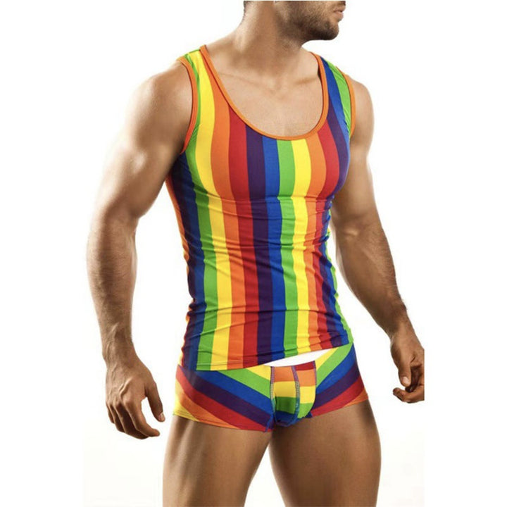 Men's figure-hugging round-neck tank top made of stretch jersey with a body-hugging fit StylebySassy