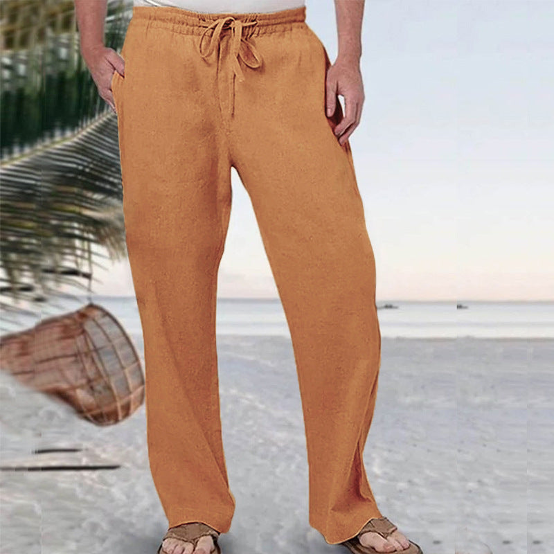 Men's soft lounge pants made of cotton jersey with elastic drawstring waistband and side pockets StylebySassy