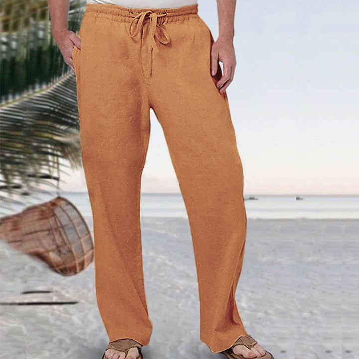 Men's soft lounge pants made of cotton jersey with elastic drawstring waistband and side pockets StylebySassy