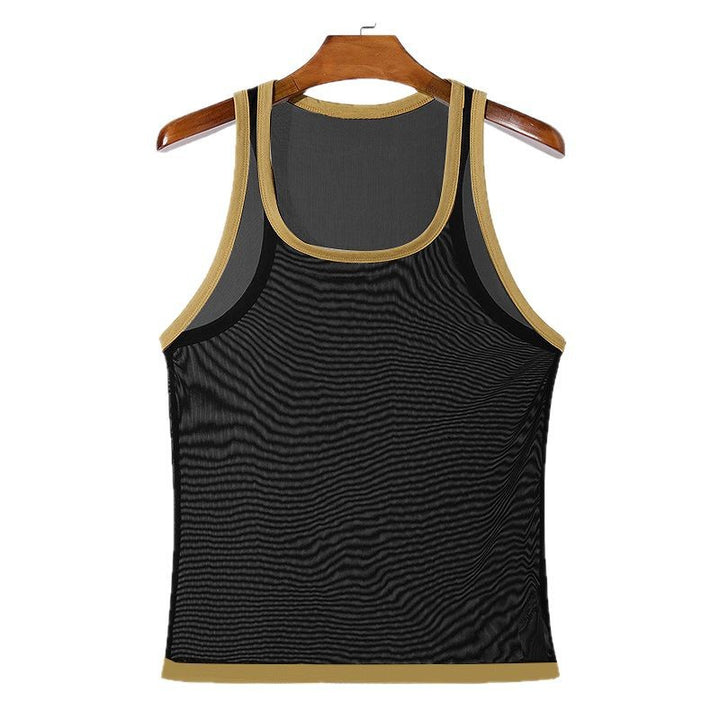 Men's ringer top made of fine cotton elastane with contrasting piping and slim fit StylebySassy