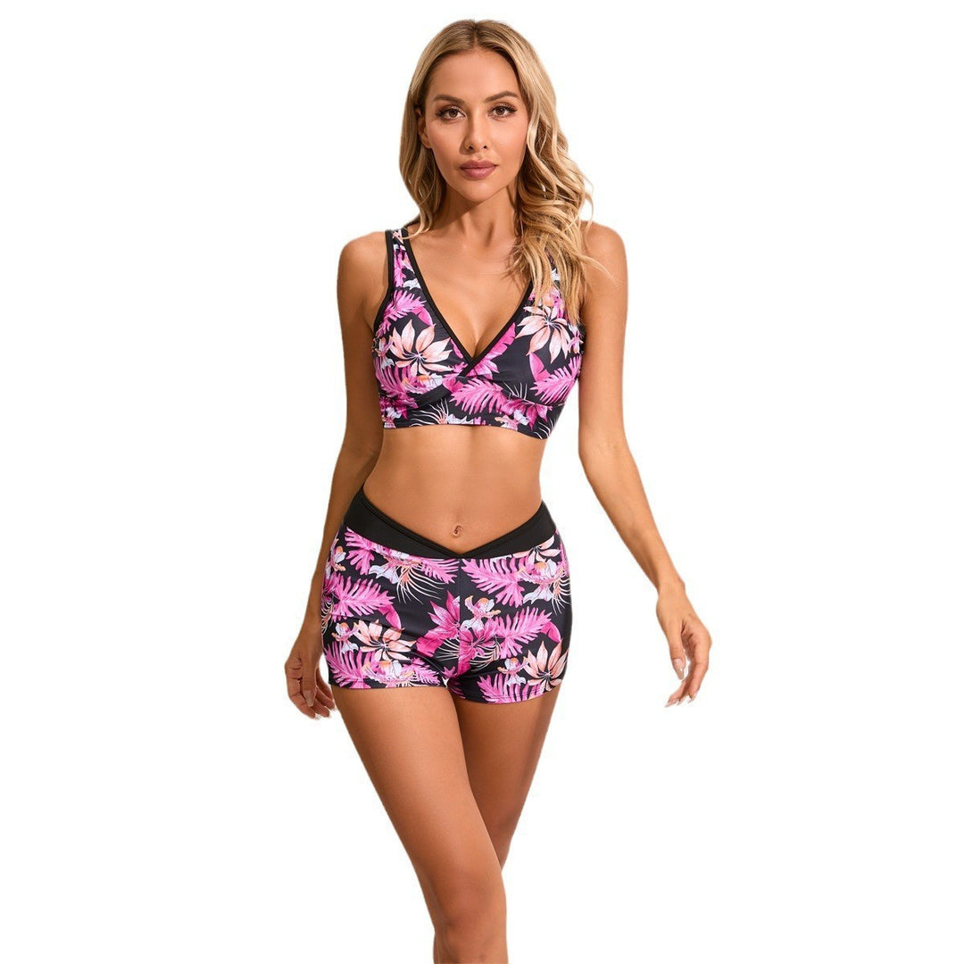 Women's Sporty Bikini Set with Stylish Top and Shorts StylebySassy