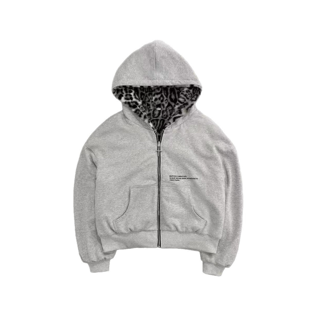Unisex padded hooded jacket short cut with cross zipper StylebySassy