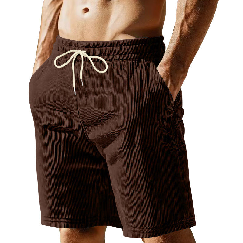 Men's knee-length Bermuda shorts with elastic waistband, drawstring, and side pockets StylebySassy