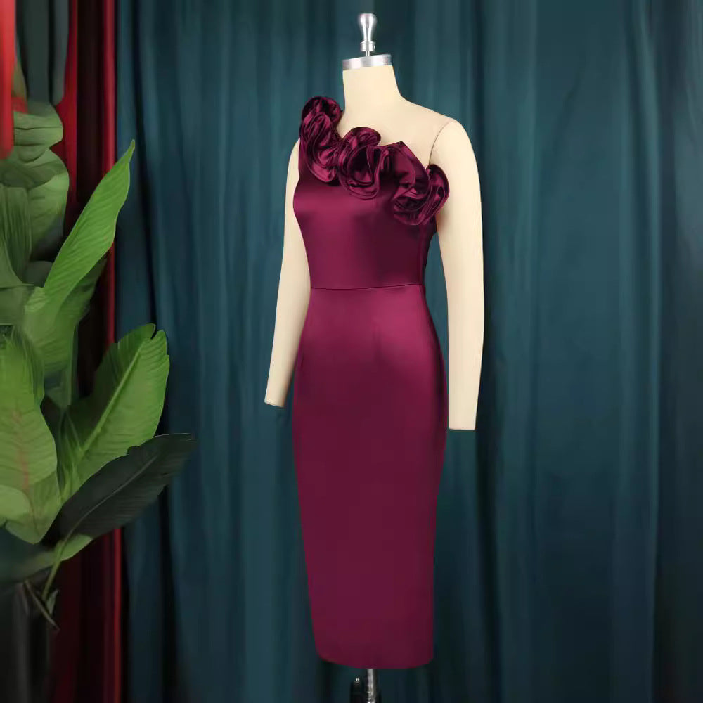 Women Elegant Cocktail Dress with Voluminous Ruffles StylebySassy