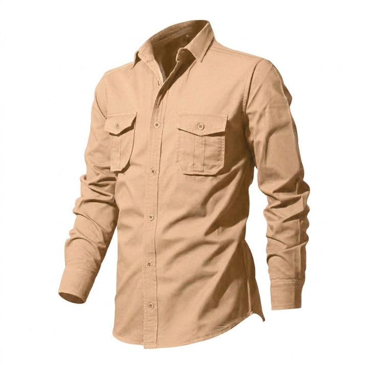 Men's nan legeres cotton twill shirt with patch breast pockets and kent collar StylebySassy