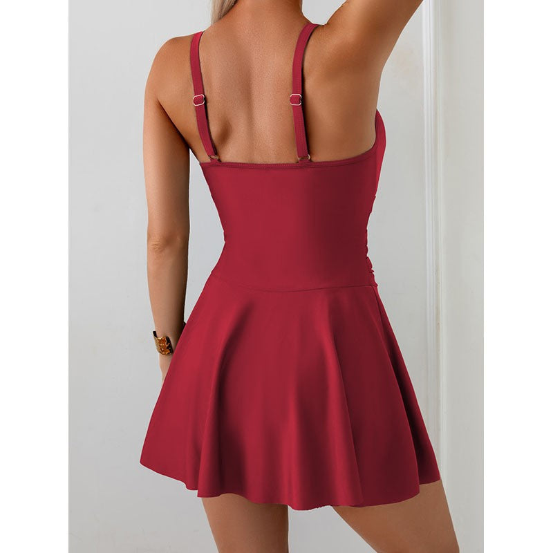 Ladies elegant swimsuit with ruffled skirt StylebySassy