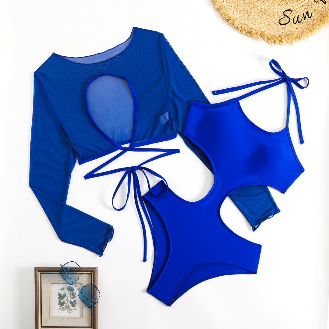 Women's Sporty Tankini Set with Transparent Top and Stylish Cut StylebySassy