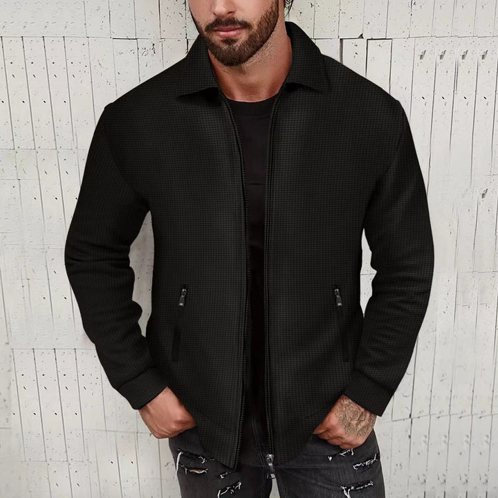 Men's nano structured shirt jacket with shirt collar two-way zipper and zippered pockets StylebySassy
