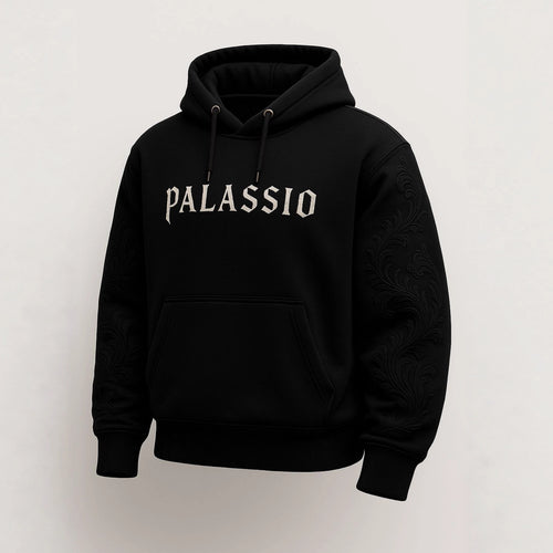 Unisex nan Premium Hoodie with tonal relief embroidery on the sleeves, double hood and kangaroo pocket StylebySassy