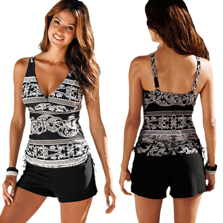Women's Athletic Swimsuit with Decorative Top StylebySassy