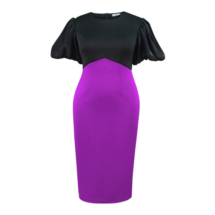 Women's Fitted Dress with Voluminous Puff Sleeves StylebySassy