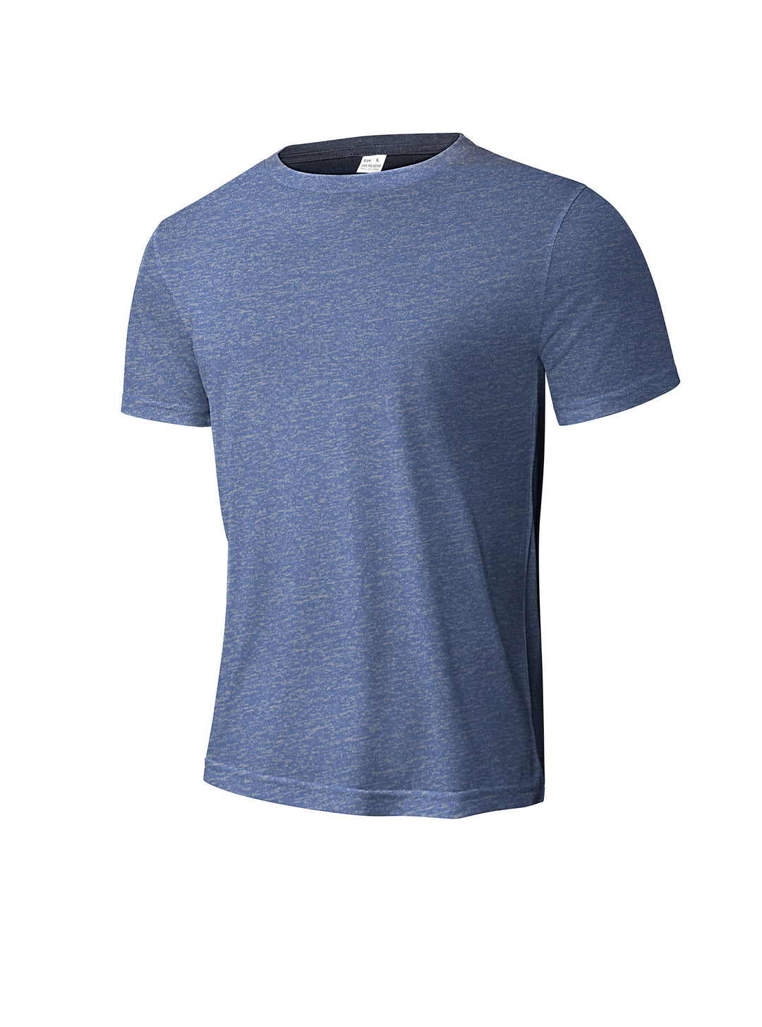 Men's melange functional T-shirt with round neck, lightweight cotton blend and breathable structure StylebySassy