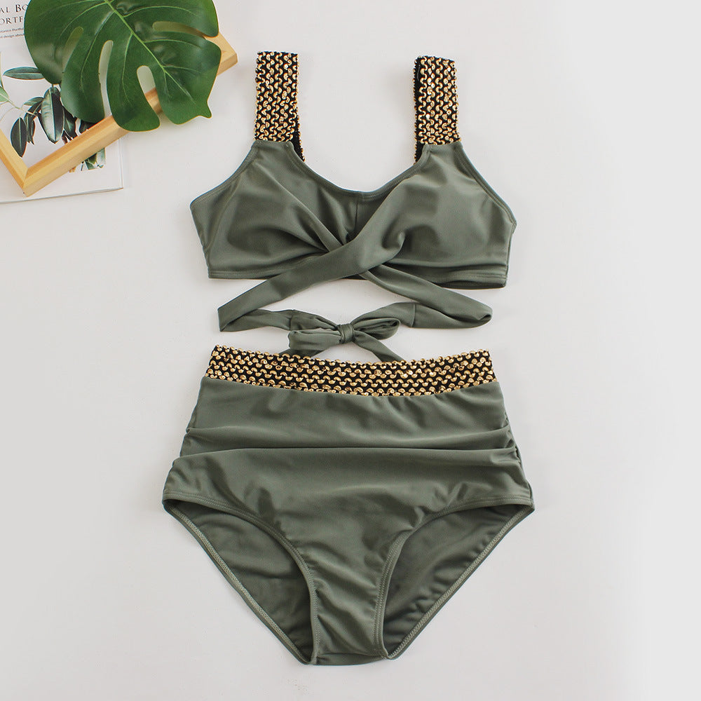 Women's High-Waisted Bikini Set with Stylish Wrap Top StylebySassy