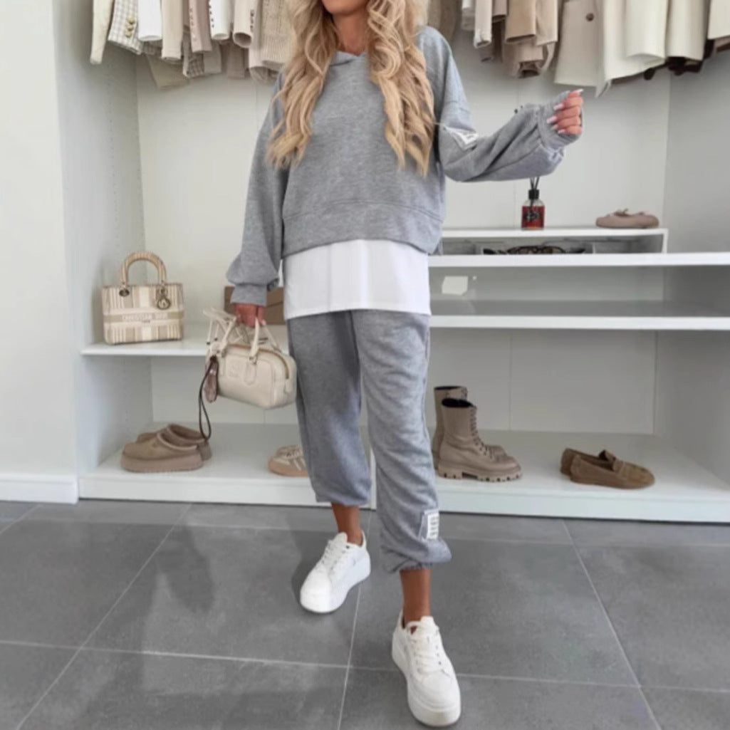 Women's cozy short hoodie and jogger set made of soft cotton blend StylebySassy