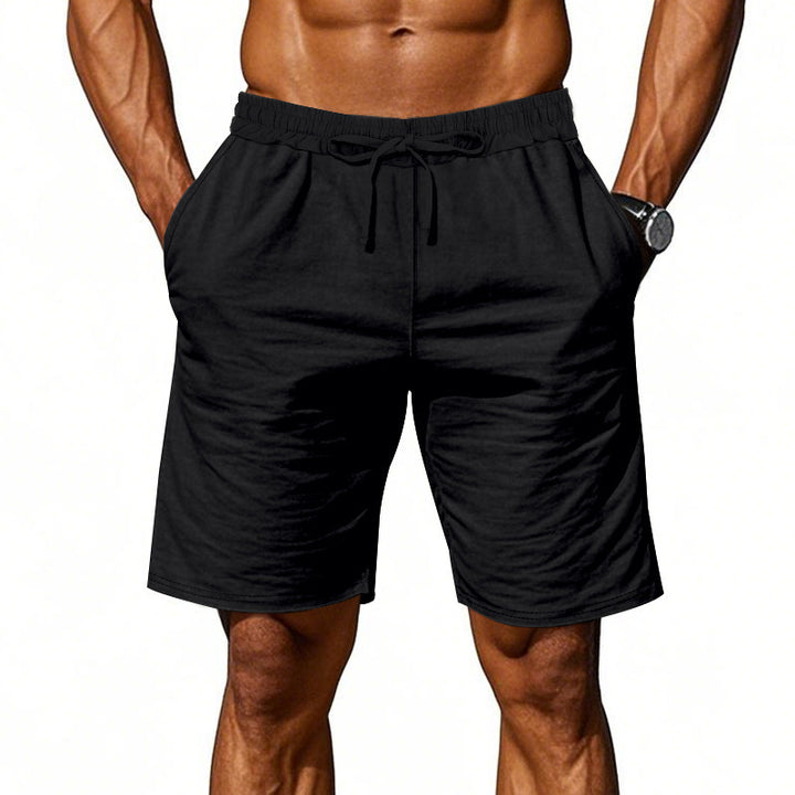 Men's casual cotton blend leisure shorts with elastic waistband and side pockets StylebySassy