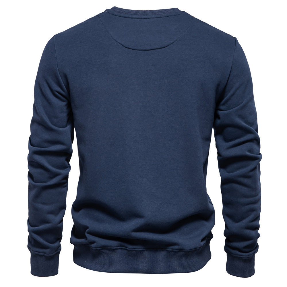 Men's classic crew neck sweatshirt made of heavy cotton blend with fleece inner side and ribbed cuffs StylebySassy