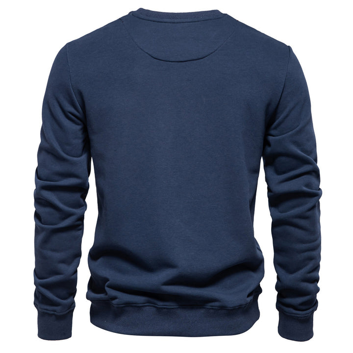 Men's classic crew neck sweatshirt made of heavy cotton blend with fleece inner side and ribbed cuffs StylebySassy