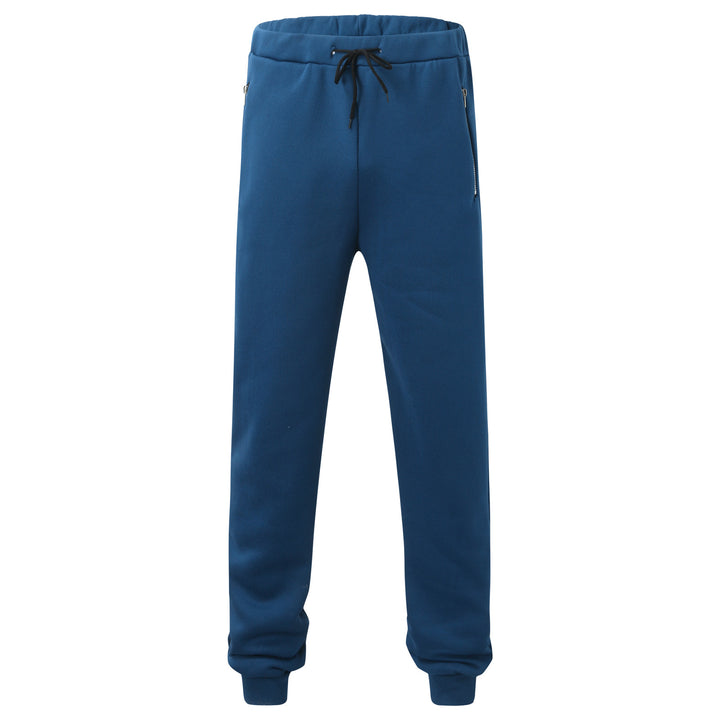 Men's comfortable jogging pants with elastic waistband drawstring tapered legs and side zip pockets StylebySassy