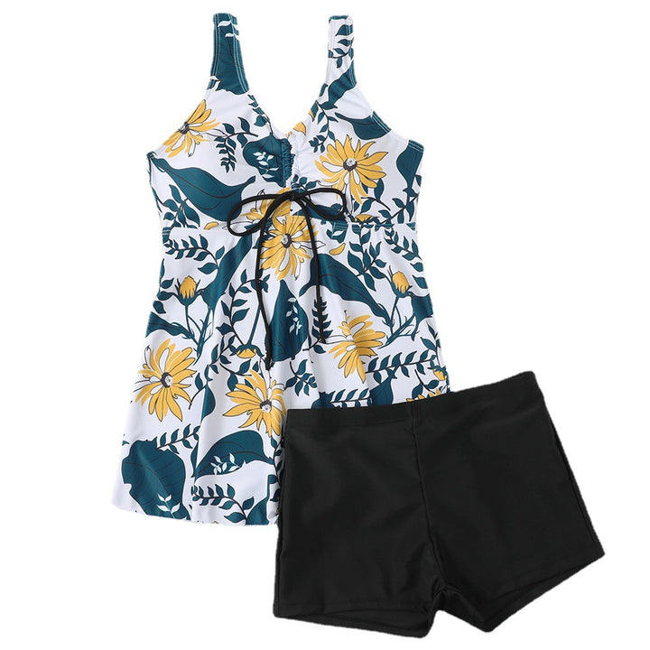 Ladies Tankini Set with Fashionable Floral Print and Ruffles StylebySassy
