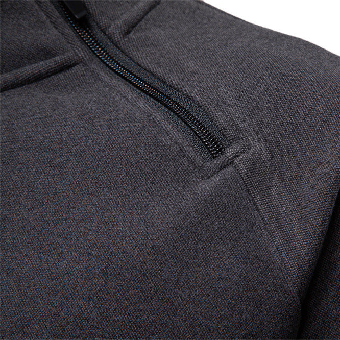 Men's stand-up collar sweater with asymmetric shoulder zipper and raglan sleeves StylebySassy