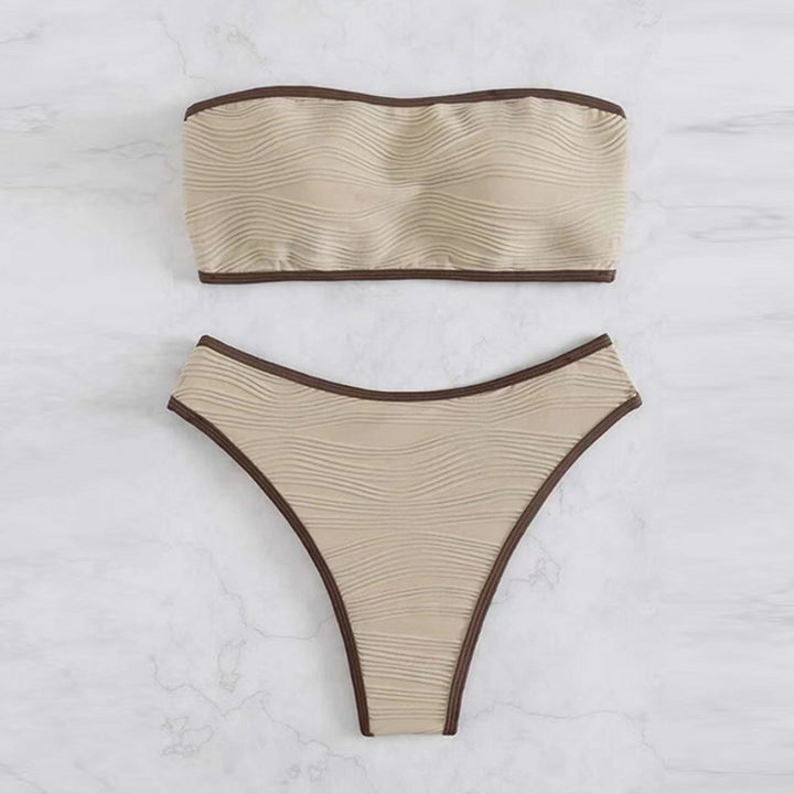 Women's Bandeau Bikini Set with Textured Design StylebySassy