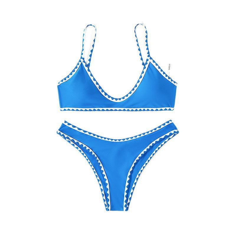 Women's bikini set with casual cut and contrasting edges StylebySassy