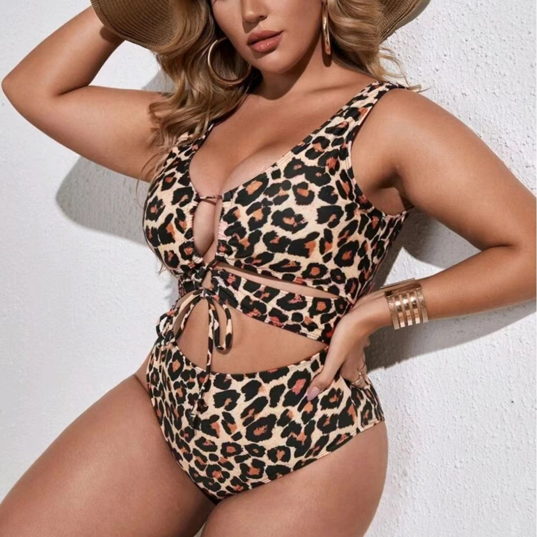 Women's patterned one-piece swimsuit with cut-out design StylebySassy