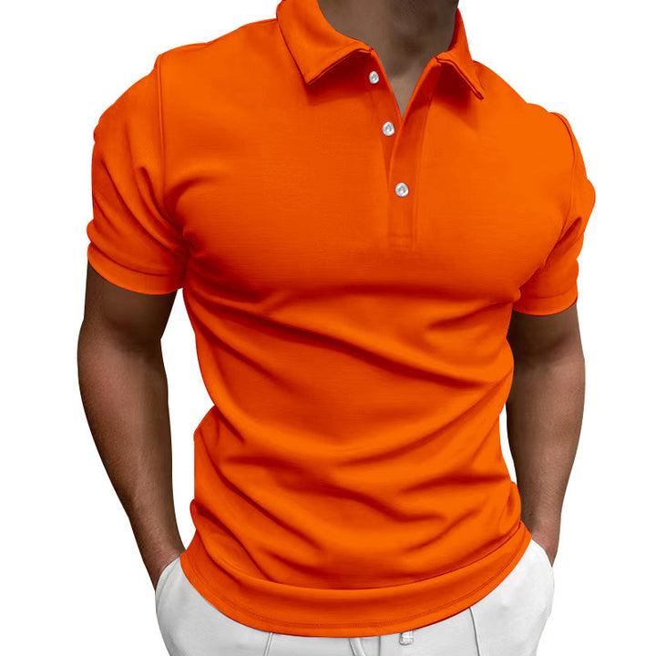 Men's slim fit stretch polo shirt with kent collar and elastic hem StylebySassy