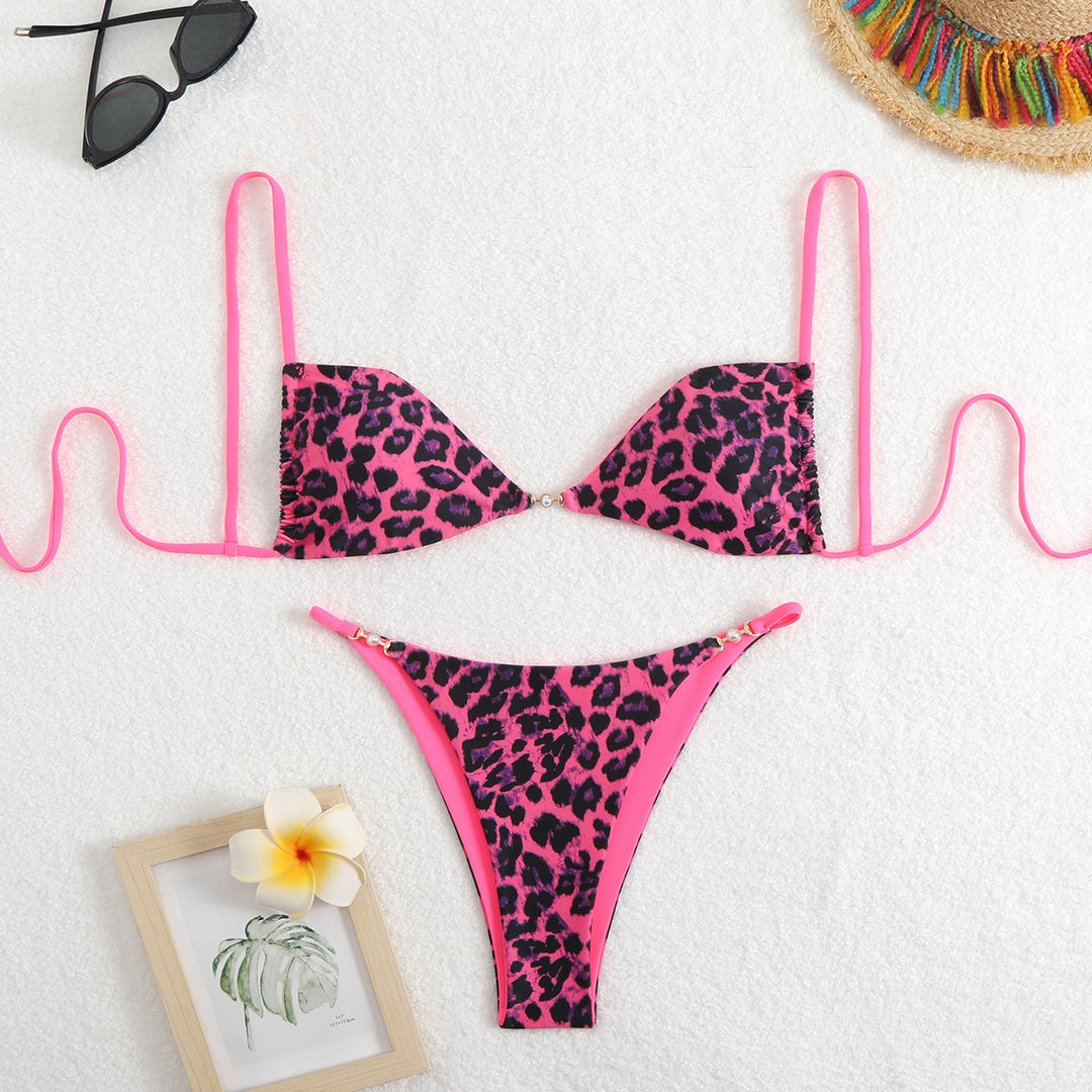 Women’s Triangle Bikini with adjustable straps and elegant floral print StylebySassy