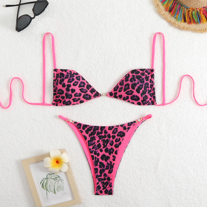 Women’s Triangle Bikini with adjustable straps and elegant floral print StylebySassy