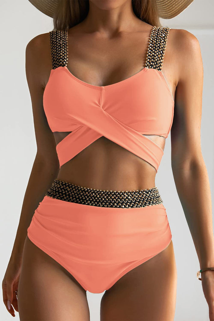 Women's High-Waisted Bikini Set with Stylish Wrap Top StylebySassy