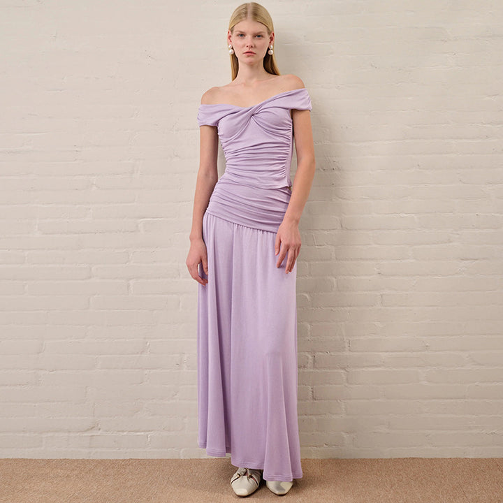 Women's long sleeve maxi dress with draped details StylebySassy