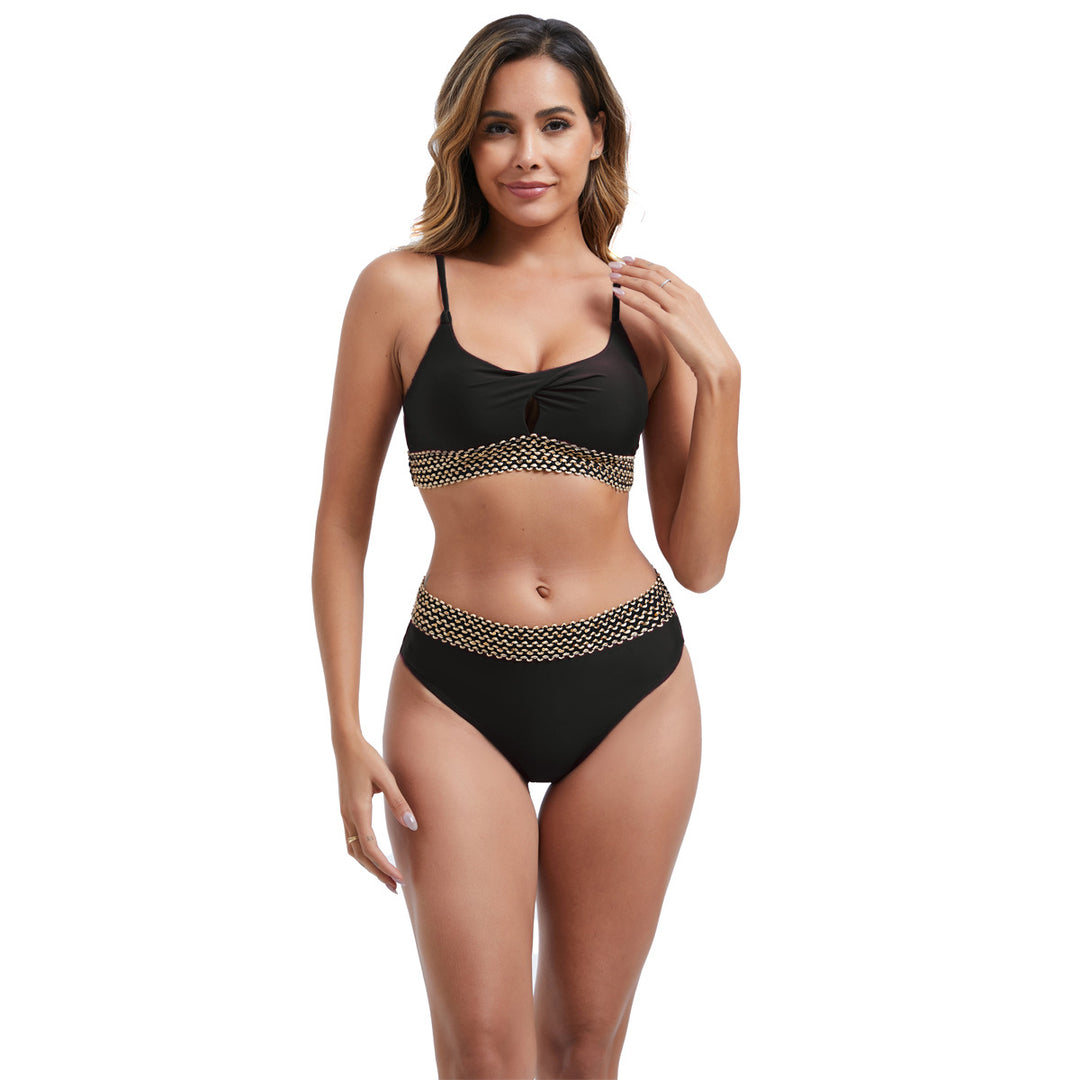 Women's High-Waisted Bikini Set with Fashionable Accent Details StylebySassy