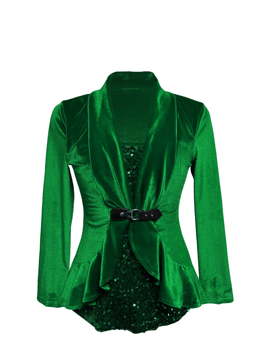 Women nan tailored velvet blazer with shawl collar and decorative belt StylebySassy