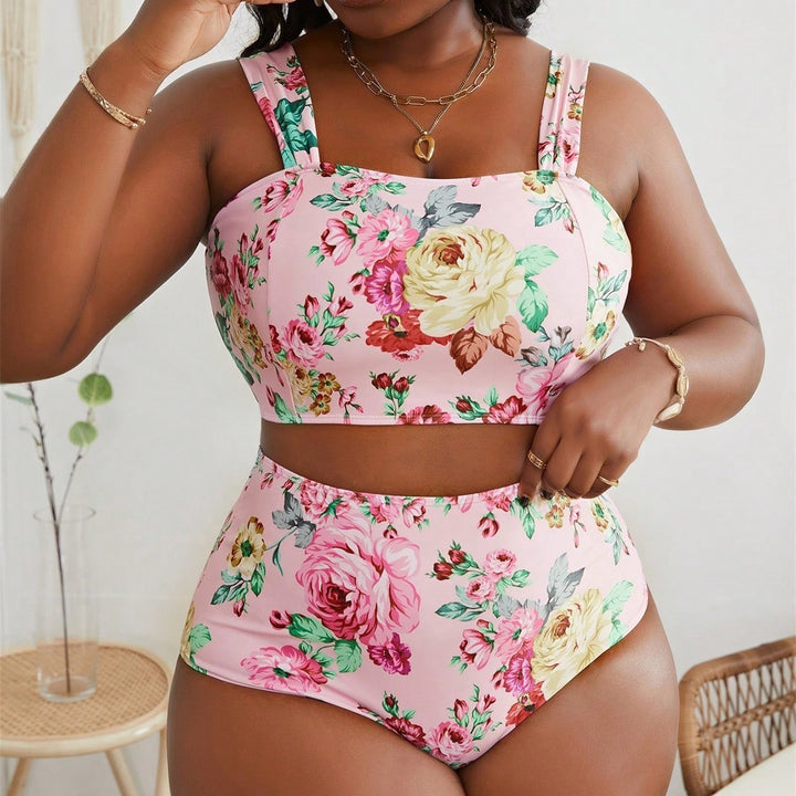 Women's High-Waisted Bikini Set with Floral Design StylebySassy