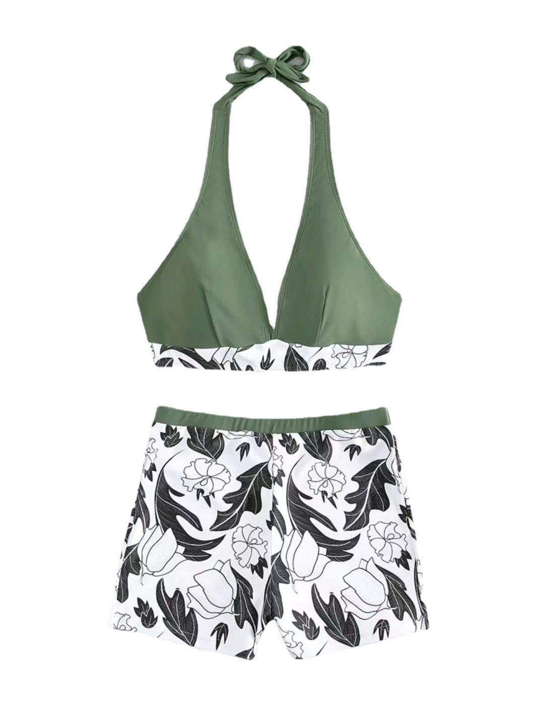 Ladies triangle bikini with floral shorts design StylebySassy