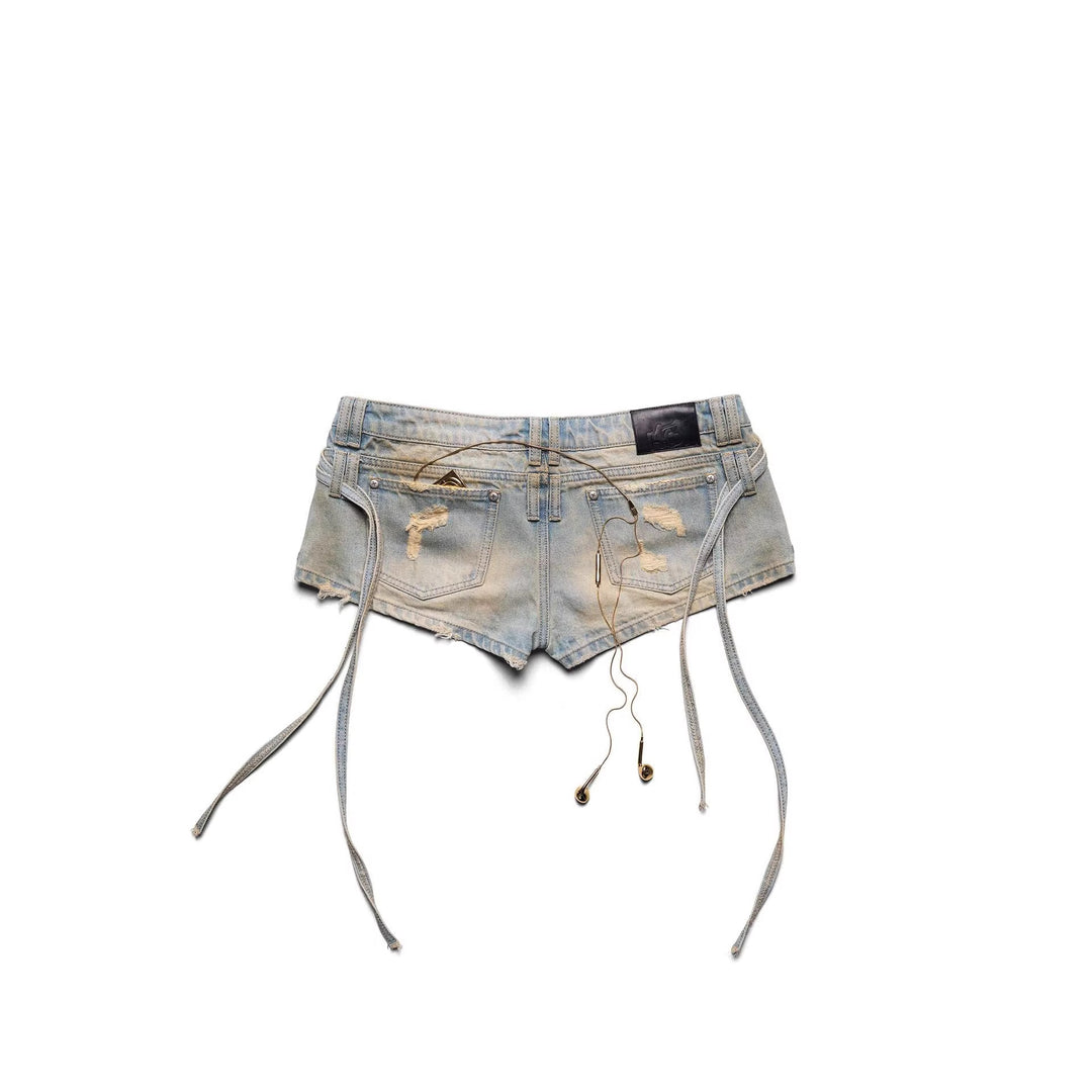 Women Stylish Denim Shorts with Adjustable Waistband StylebySassy